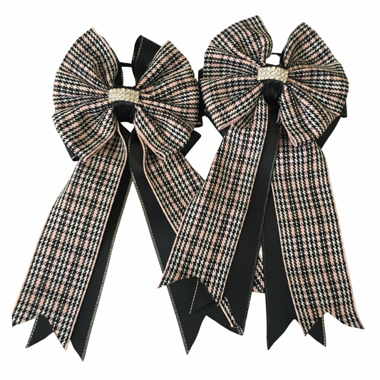 🤩 Show Bows: Tweed Black/White/Pink