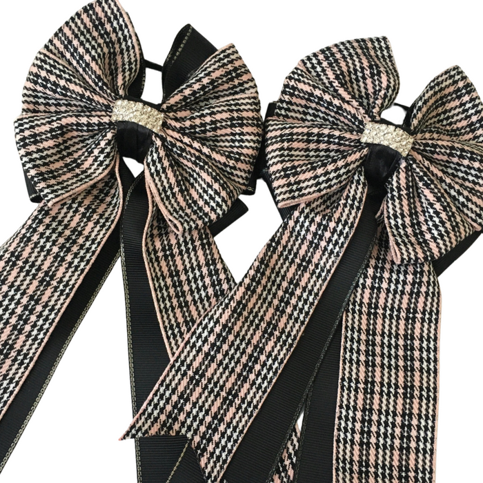 🤩 Show Bows: Tweed Black/White/Pink