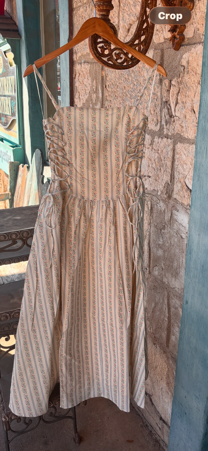 Side Lacings Mini Country Print Dress