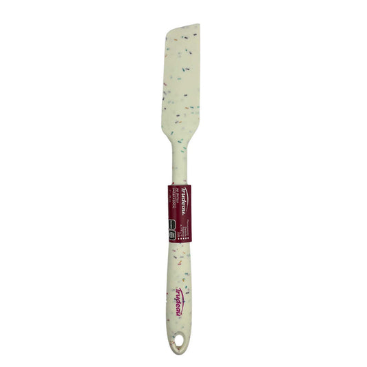 Silicone jar spatula in confetti colors. By Trudeau.
