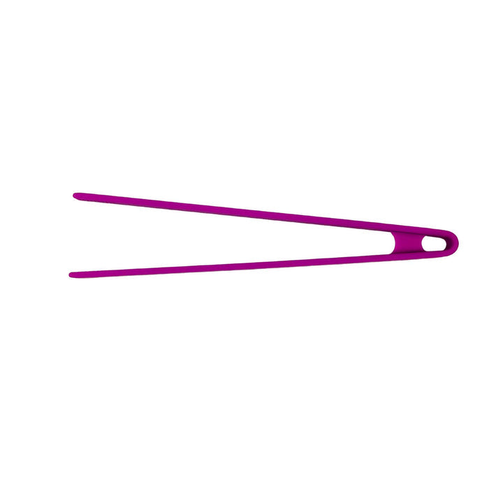 Silicone tong 11.5 inches long in fuchsia color.