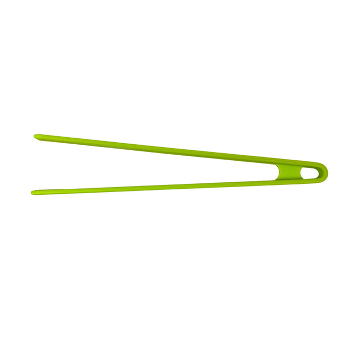Silicone tong 11.5 inches long in green color.