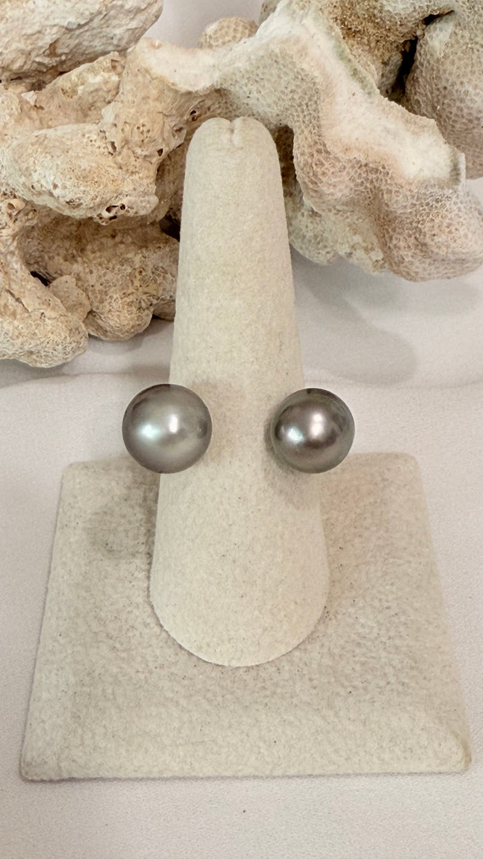 Silver Tahitian Pearl Cuff ring size 8-10
