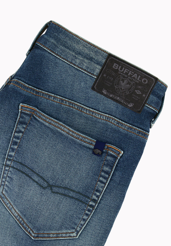 Six Men's Straight Freedom Flex Jeans, Dirty and Sanded - BM22946