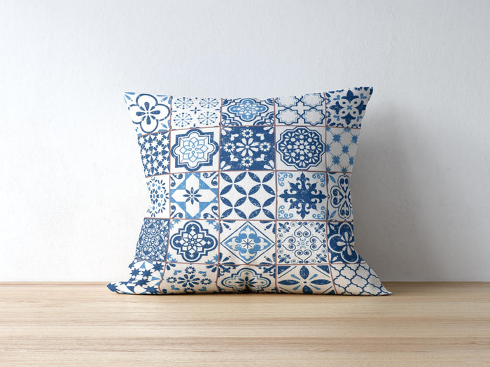Skiathos Outdoor Pillows Blue & White