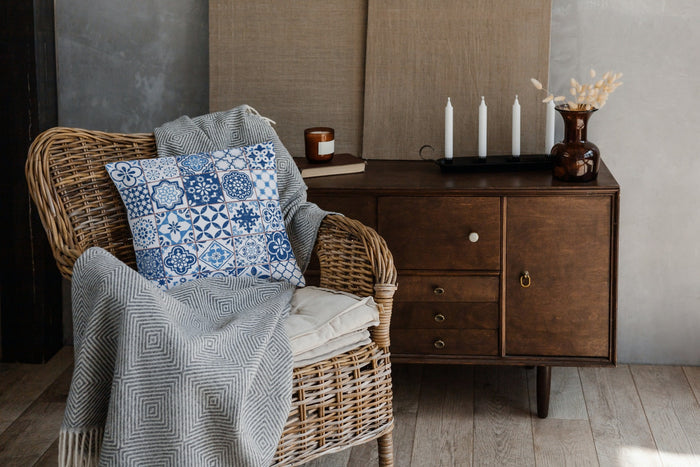Skiathos Outdoor Pillows Blue & White