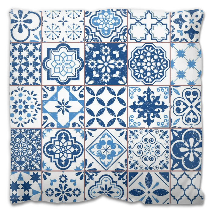 Skiathos Outdoor Pillows Blue & White