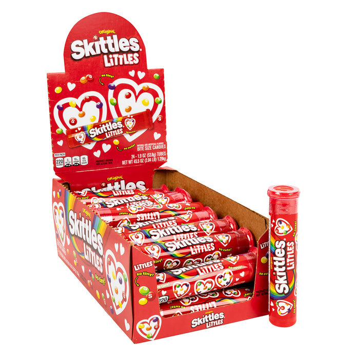 Skittles Littles Valentine's Candy Tubes - 24 Count