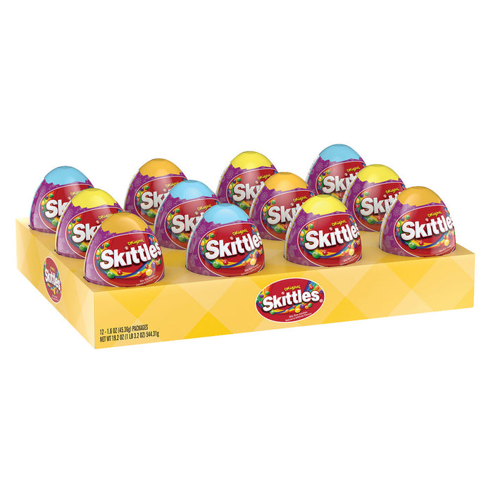 Skittles Original Candy Filled Plastic Egg - 12 Count
