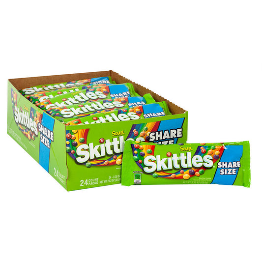 Skittles Share Size Sours Gummy Candy - 24 Count