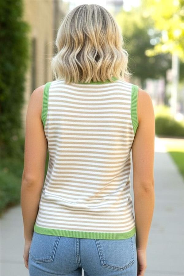 Sleeveless Striped Crew Tank FINAL SALE