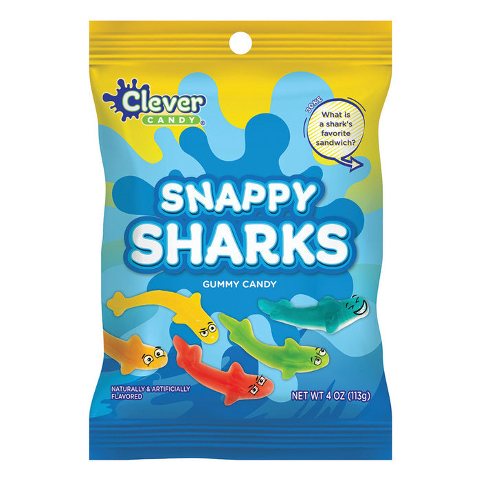 Snappy Sharks Gummy Candy Peg Bag - 12 Count