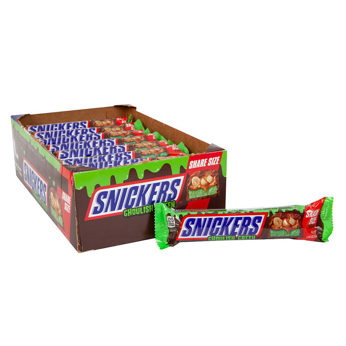 Snickers Share Size Ghoulish Green Candy Bar - 24 Count