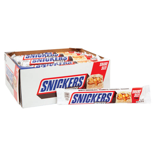 Snickers Share Size White Chocolate Candy Bars - 24 Count