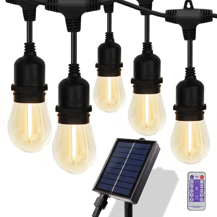 Solar Power 15 LED 18.2M Festoon String Lights Wedding Party WaterProof -Home Living Store - -