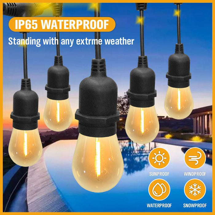 Solar Power 15 LED 18.2M Festoon String Lights Wedding Party WaterProof -Home Living Store - -
