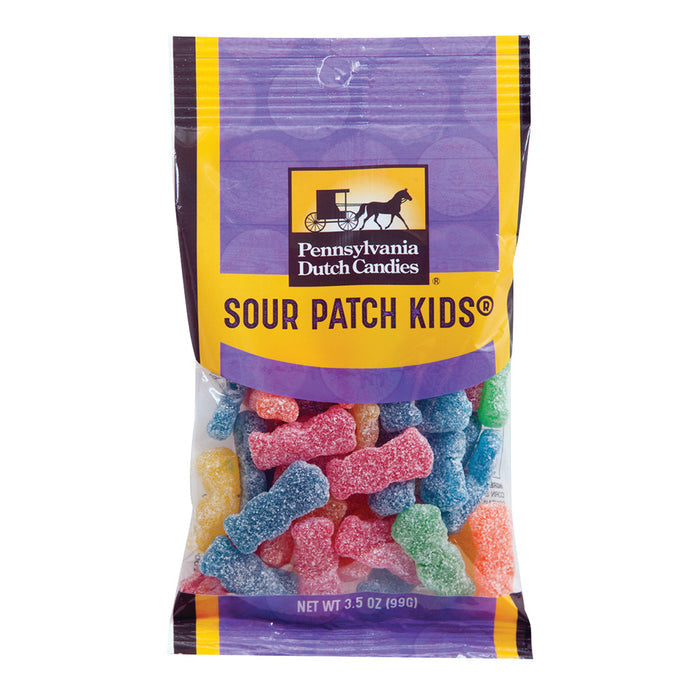 Sour Patch Kids Sour Gummy Candy Clear Window Peg Bag - 12 Count 3.5 OZ