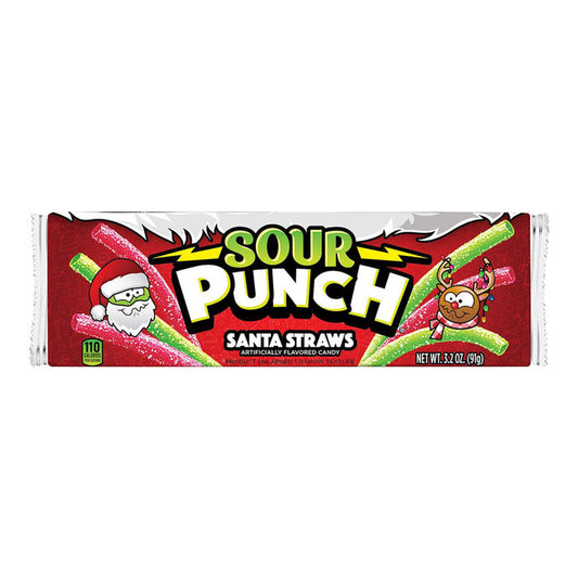 Sour Punch Santa Straws Sour Candy - 144 Count