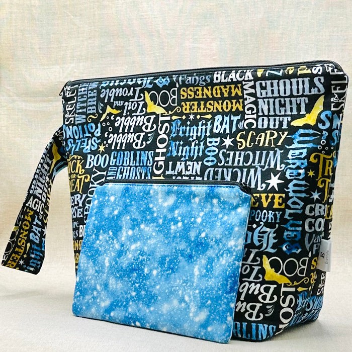 Spooky Vocabulary - Wedgetote Project Bag with Coordinating Notions Pouch