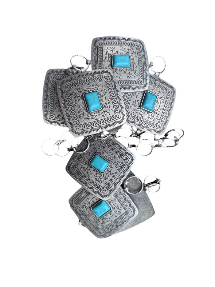 Square Patina Turquoise Belt