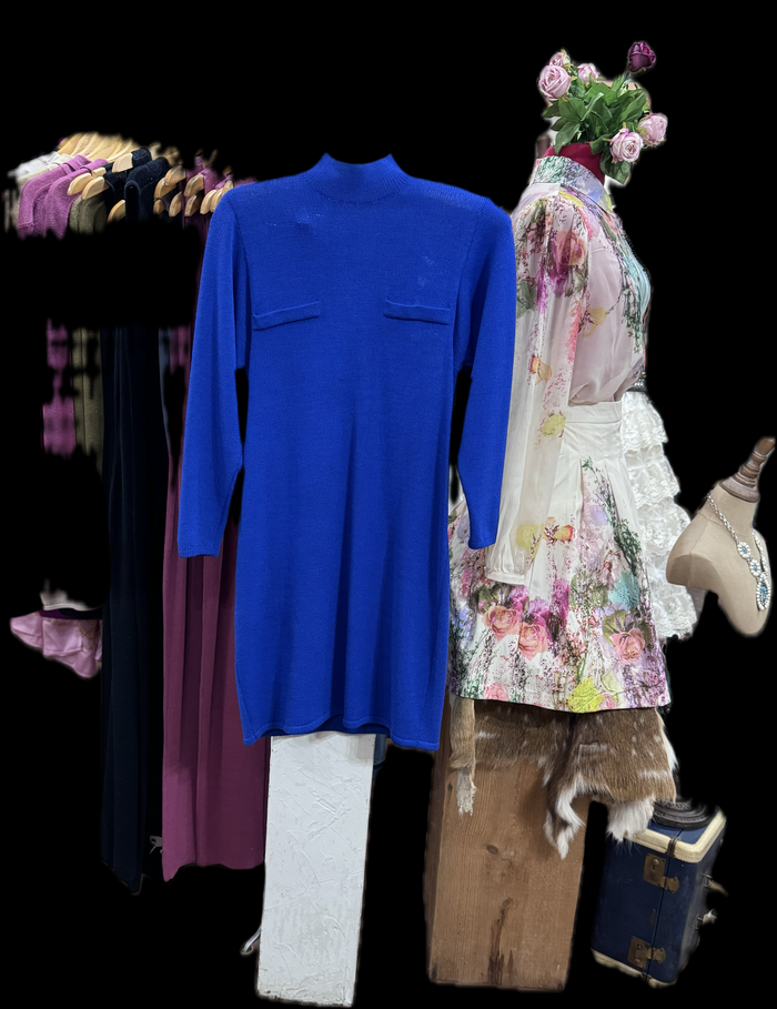 St John Cobalt Blue Vintage Dress XS/S