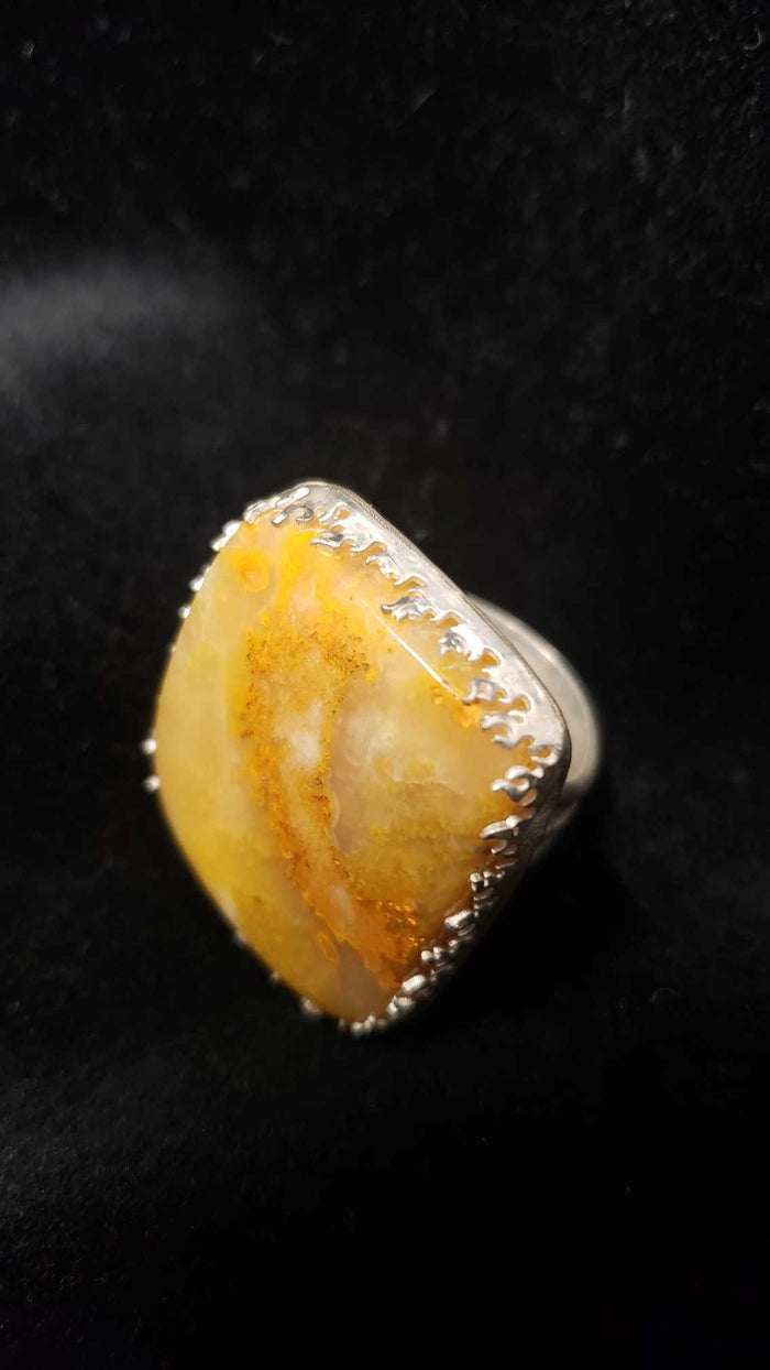 Sterling Silver Bumble Bee Jasper Ring
