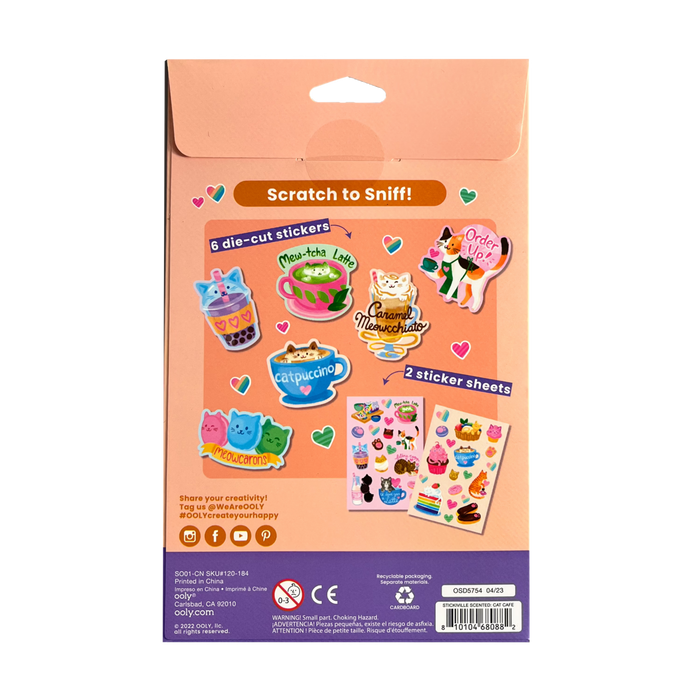Stickiville Cat Cafe Scented Stickers back of packaging