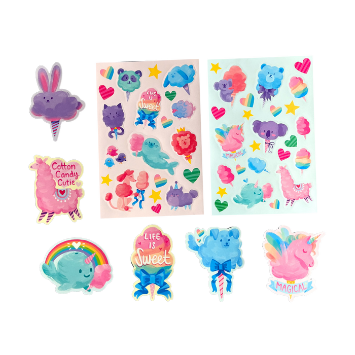 Stickiville Cotton Candy scented stickers out of packaging
