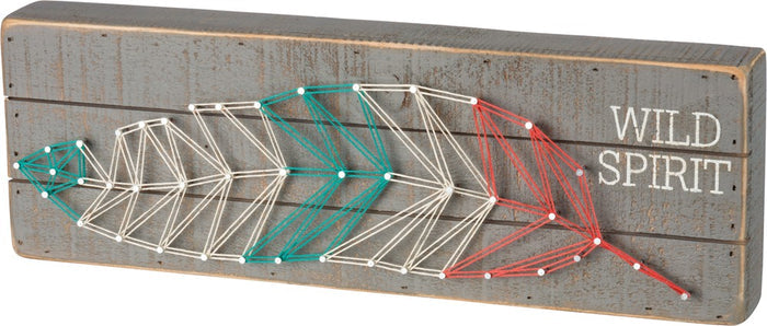 String Art Block Sign "Wild Spirit" Boho Bohemian Arrow Design #1046