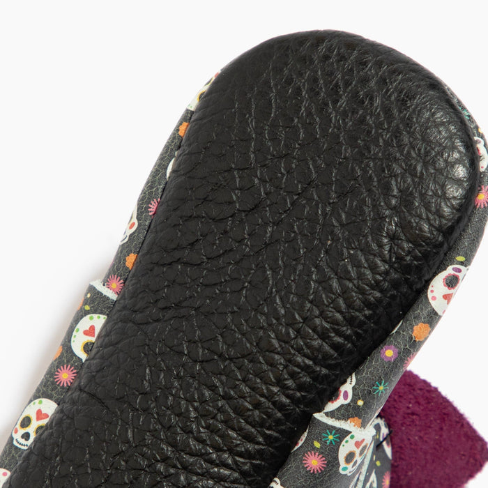 Sugar Skull Knotted Bow Baby Shoe Knotted Bow Mocc Soft Sole