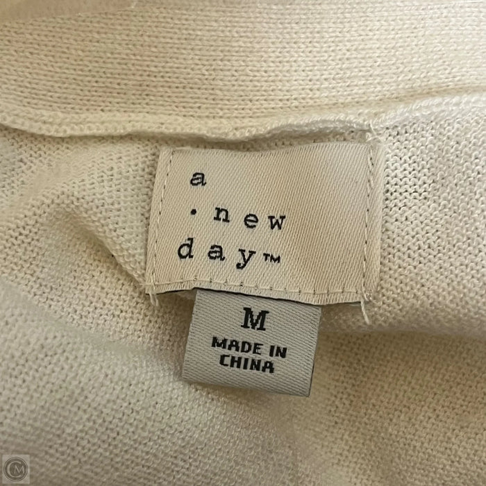 Sweater Cardigan By A New Day In Cream, Size: M