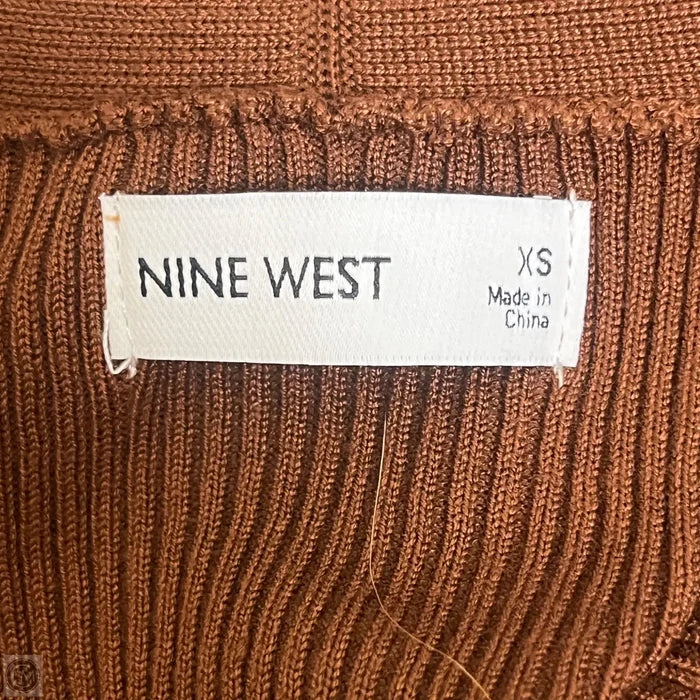 Sweater Cardigan By Nine West In Brown, Size: Xs