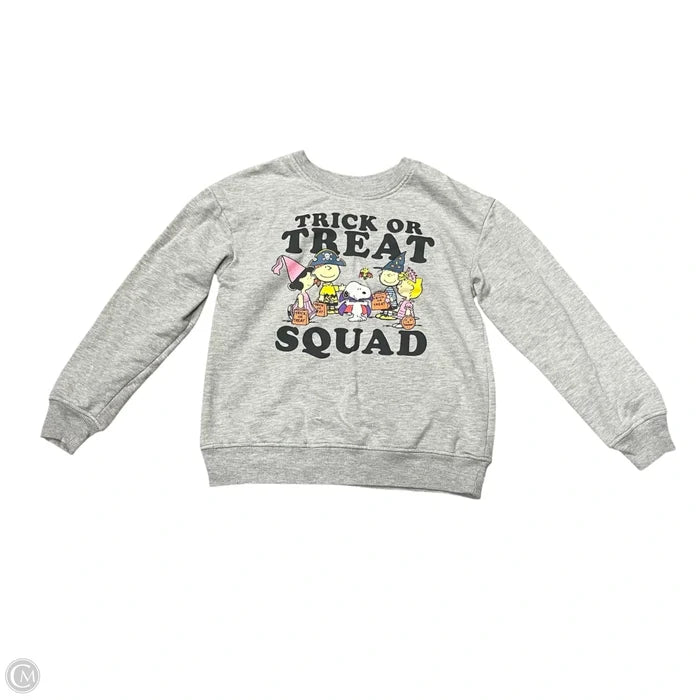 Sweatshirt Crewneck By Peanuts In Grey, Size: S