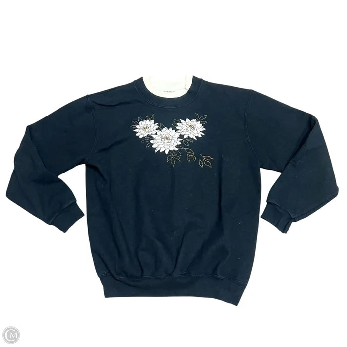 Sweatshirt Crewneck By Top Stitch In Navy, Size: M
