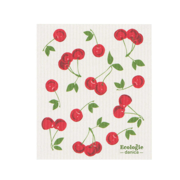 Swedish sponge cloth with cherries design