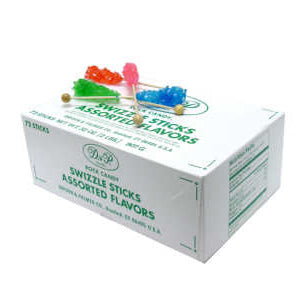 Swizzle Sticks Assorted - Unwrapped 72ct