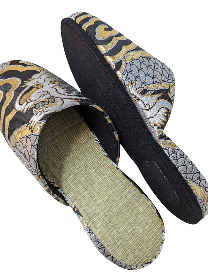TATAMI × Dragons Slippers [Black Wool Felt Sole]