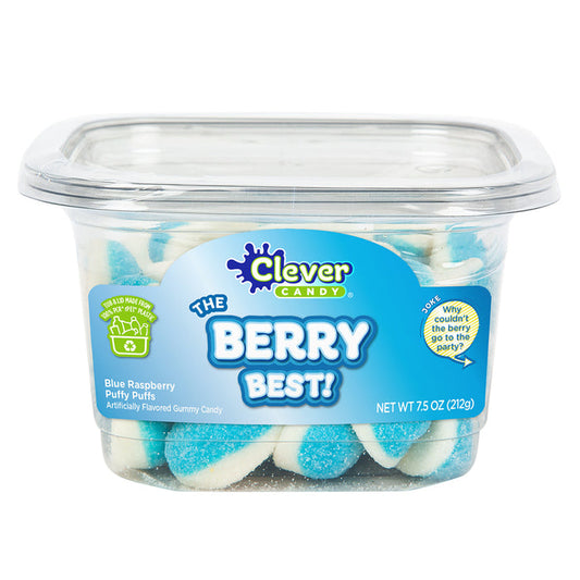 The Berry Best Blue Raspberry Gummy Puffy Puffs Candy Tub - 12 Count