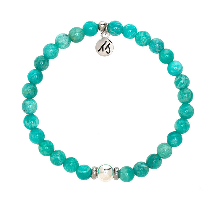 The Cape Bracelet Reverse- Peruvian Amazonite with Silver Steel Ball