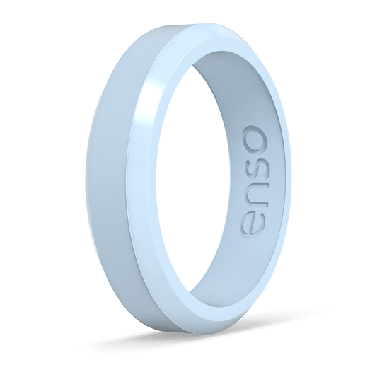 Bevel Thin Silicone Ring - Sky Blue