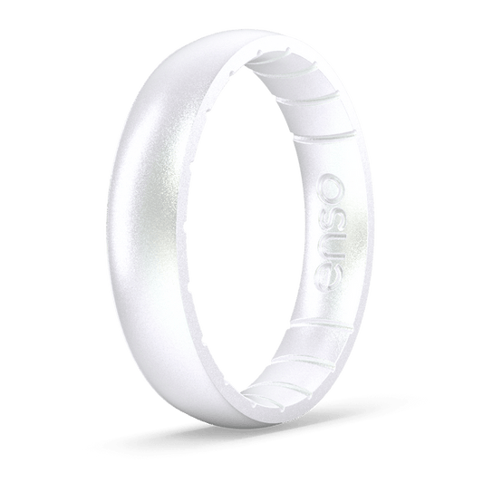 Elements Classic Thin Silicone Ring - Pearl