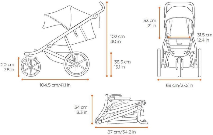 Thule Urban Glide 2 Jogging Stroller Single Dark Shadow