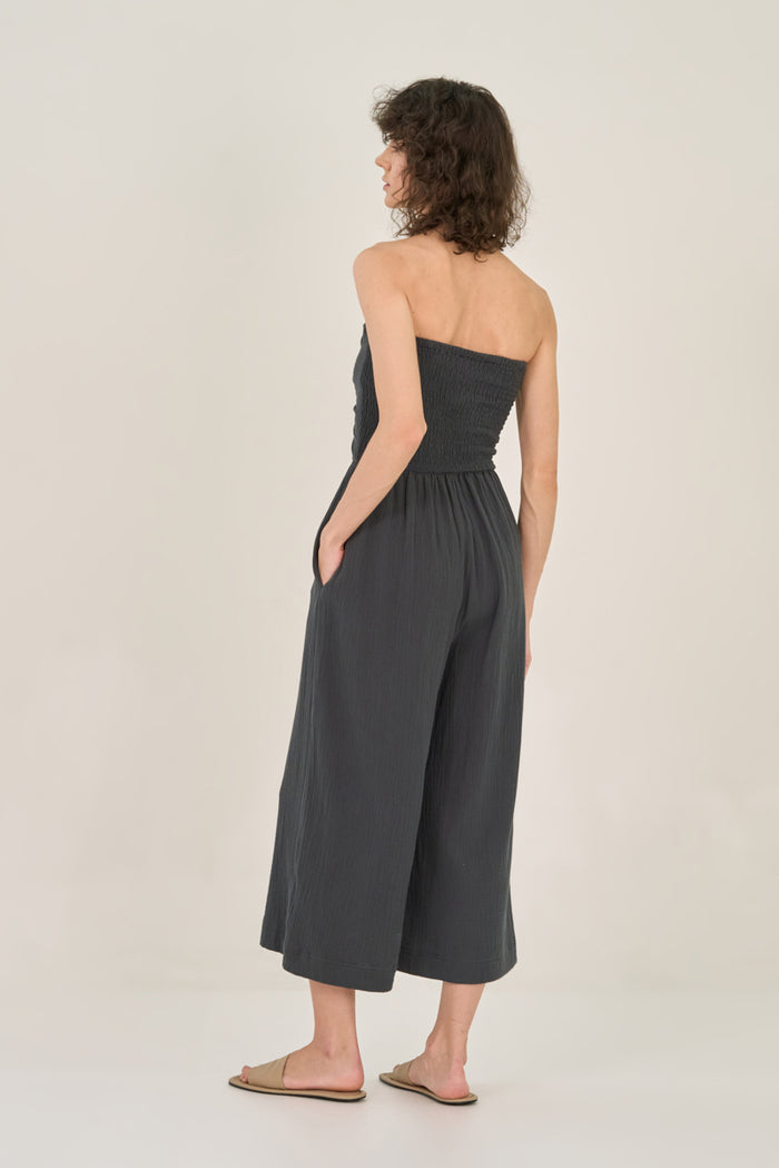 Tie Front Gauze Jumpsuit