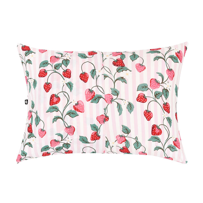 The back of the Toddler Pillowcase in Strawberry Fields showing the envelope closure