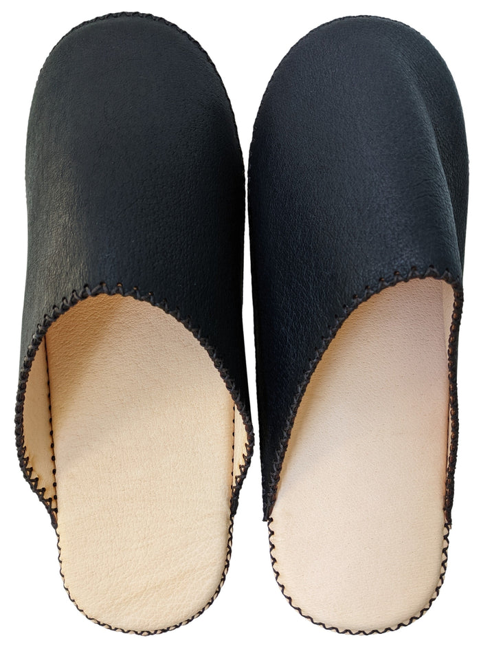 Tokyo Leather Heiwa Slippers [Black] - Heiwa Slipper