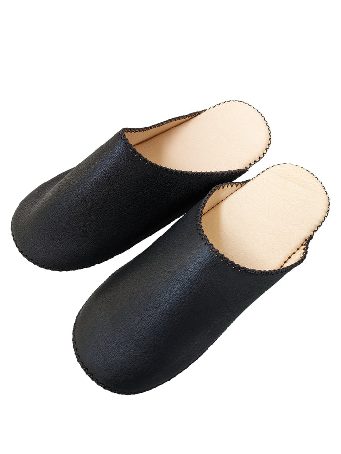 Tokyo Leather Heiwa Slippers [Black] - Heiwa Slipper