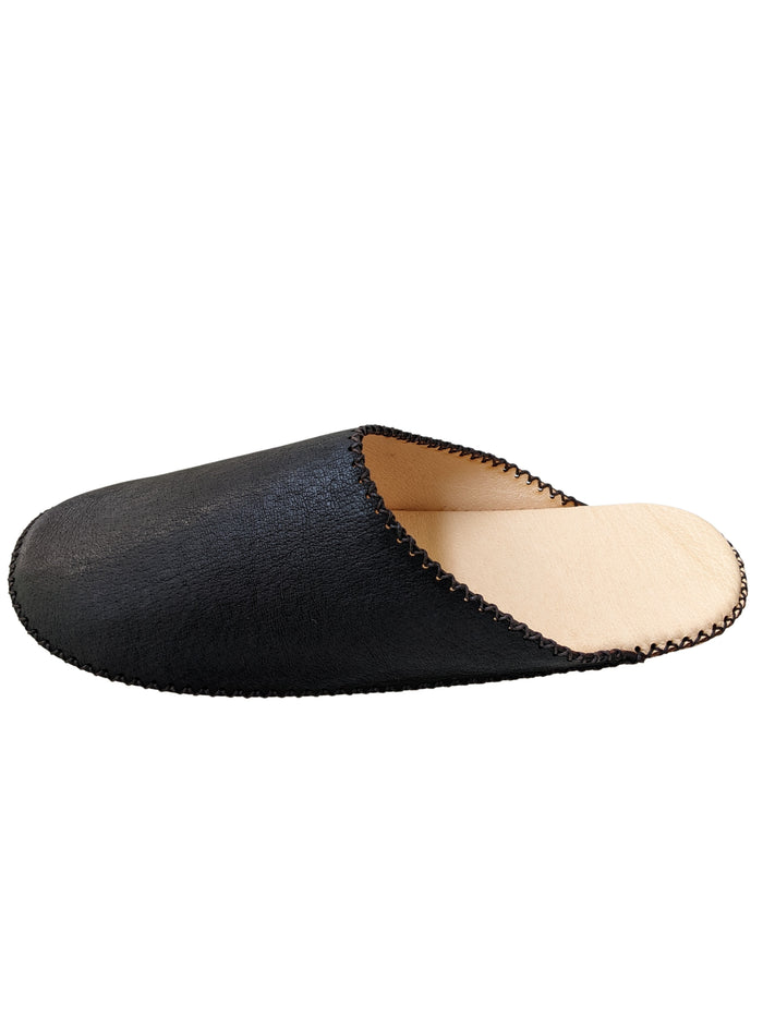 Tokyo Leather Heiwa Slippers [Black] - Heiwa Slipper