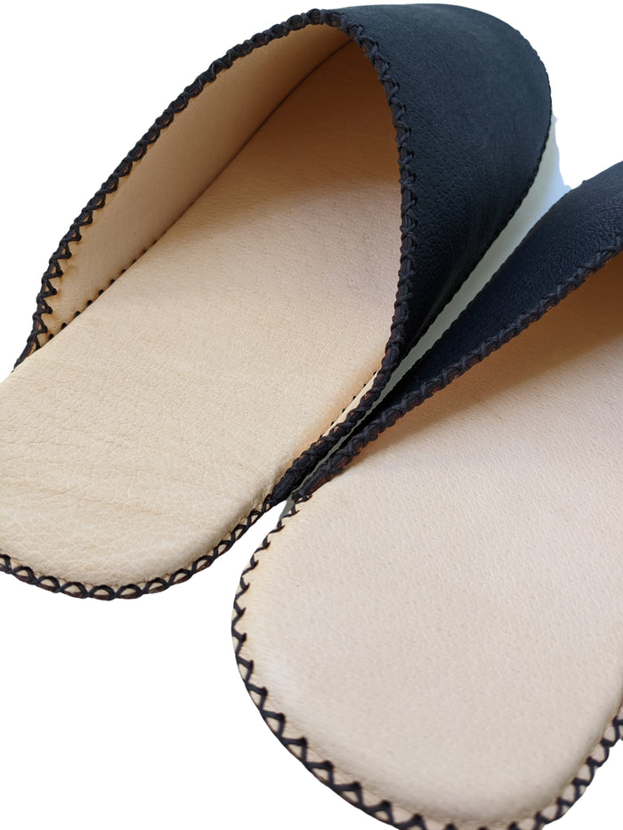 Tokyo Leather Heiwa Slippers [Black] - Heiwa Slipper
