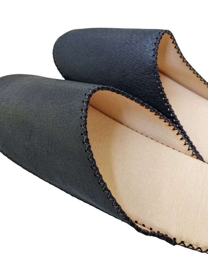 Tokyo Leather Heiwa Slippers [Black] - Heiwa Slipper