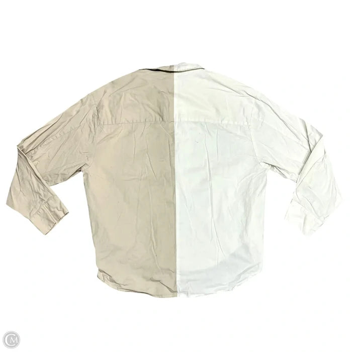 Top Long Sleeve Basic By Pistola In Tan & White, Size: Xs